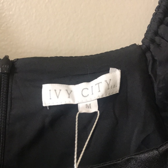 Ivy City Co Coco Black Midi Puff Dress - Picture 4 of 4